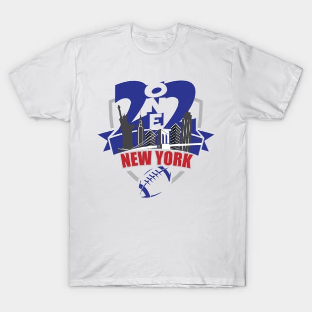 212 New York City Football Blue/Red T-Shirt by AssortedRealitee